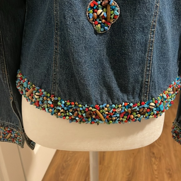 Vintage Signature Gordon & James Embroidered Jean jacket, size M, EUC - Picture 8 of 9